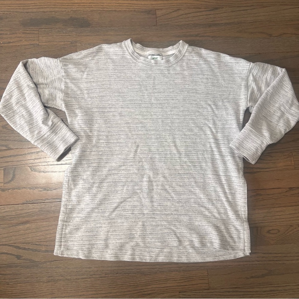 Aerie Oversized Sweatshirt Split Hem Crewneck Cotton Small Lounge Boho Cozy